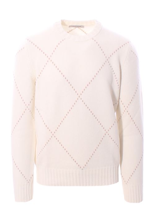 wool and cashmere marquetry crew neck LA FILERIA | 1315619653001